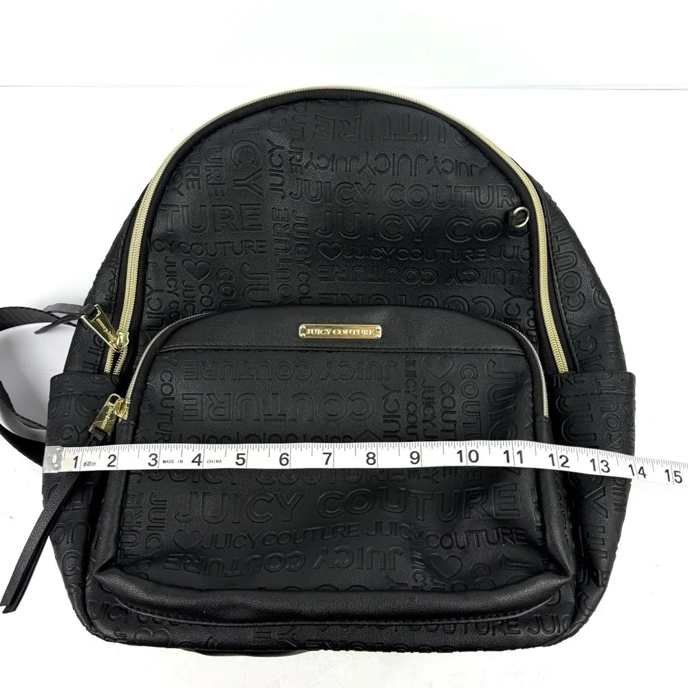 Juicy Couture Word Play Backpack Black Faux Leather Street Wear Chic Handbag New